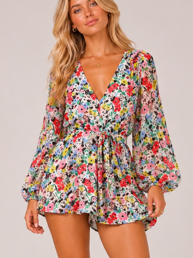 Yumi Kim Women's Juniper Naomi Long Sleeve Romper Size Medium 8141
